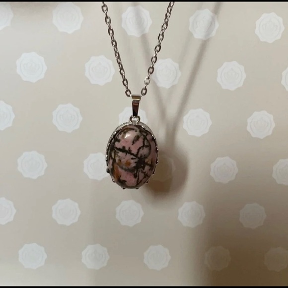 NEW GORGEOUS RHODONITE NECKLACE - Picture 2 of 10